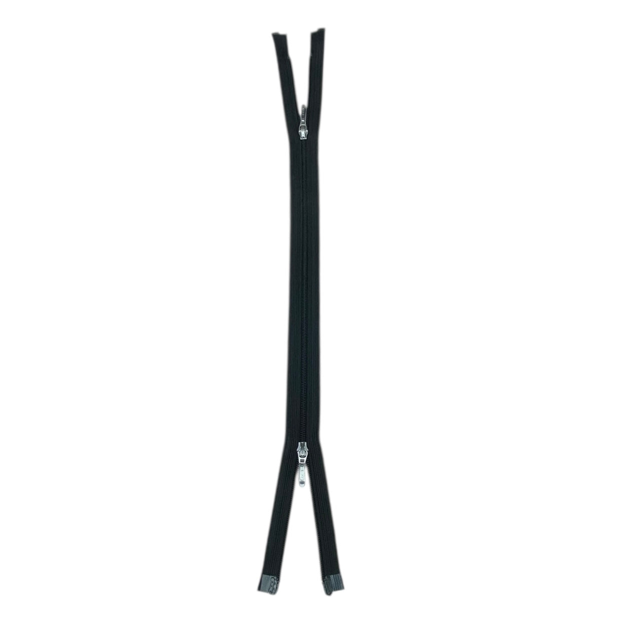 Two Way Opened-End 16” YKK Zipper - Black/Silver