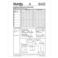 Burda Kids 9432 - Sleepwear Sewing Pattern