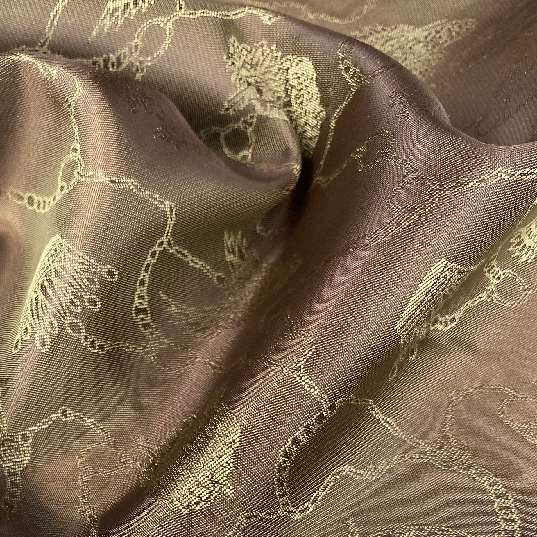 Two Toned Patterned Lining - Chains/Crowns - Brown/Gold