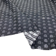 Paisley Polyester Jacquard - Black / White - Remnant