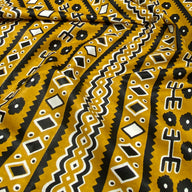 Super Wax African Printed Cotton - Striped - Gold/Black