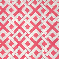 Printed Indoor/Outdoor Canvas - Geometric - Pink/White