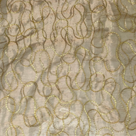 Embroidered Silk Organza - Gold