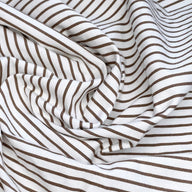 Striped Printed Cotton - White/Brown