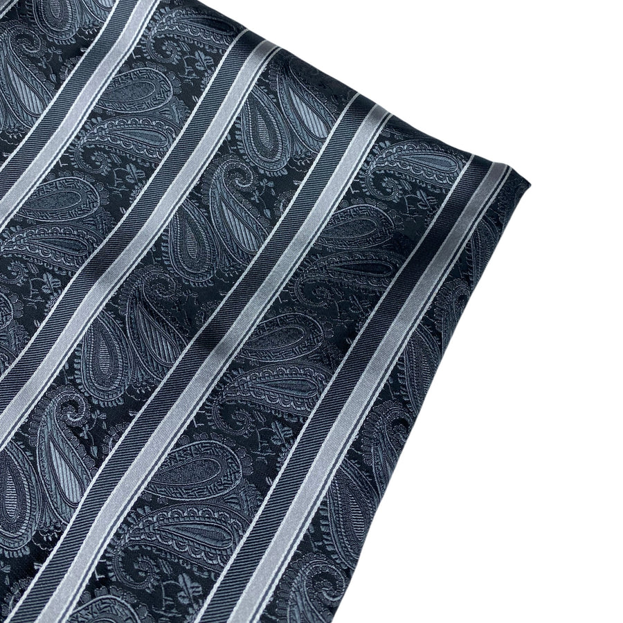 Paisley Silk/Polyester - Black / Grey - Remnant