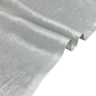 Lightweight Metallic Linen - Silver/White