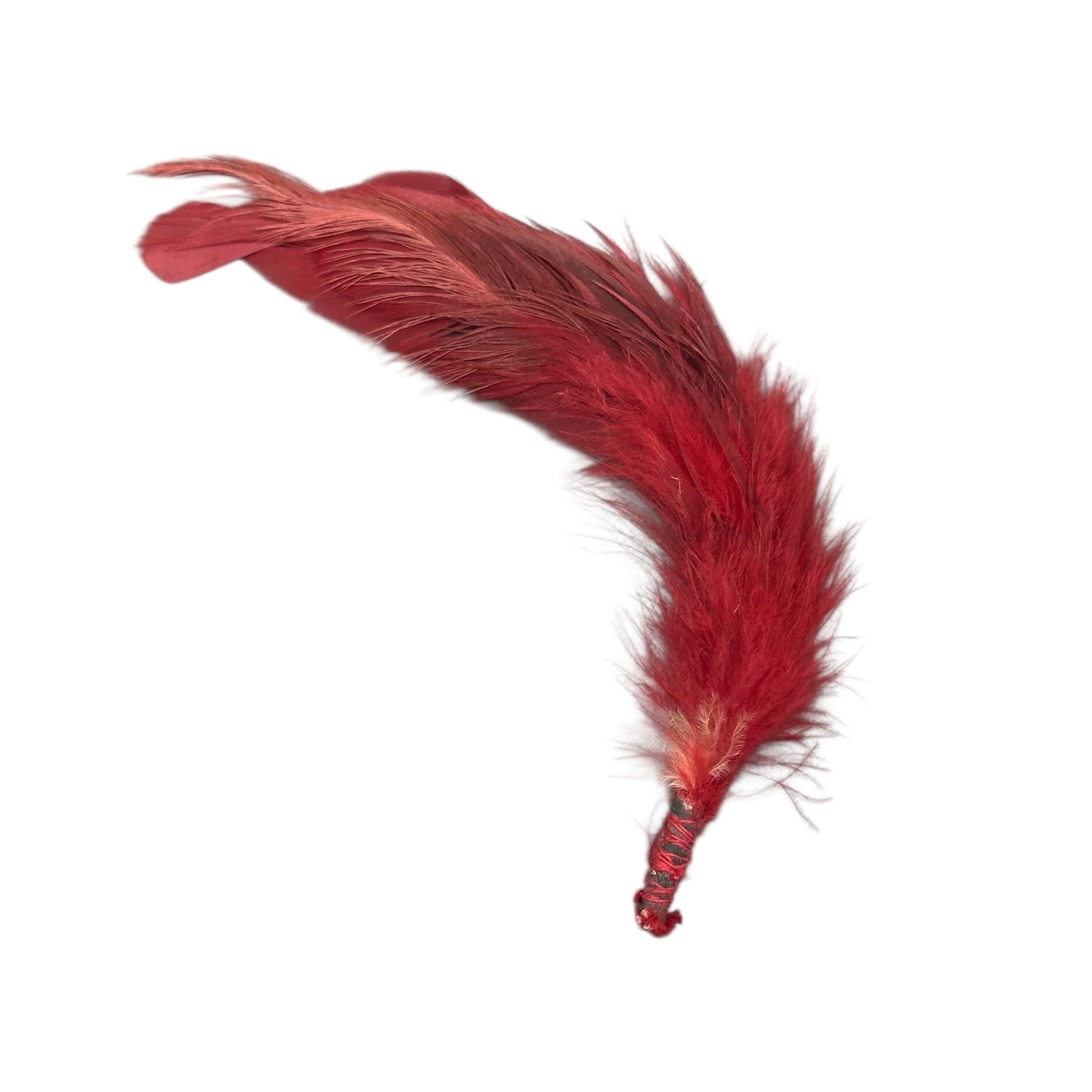 Natural Hat Feather - Red