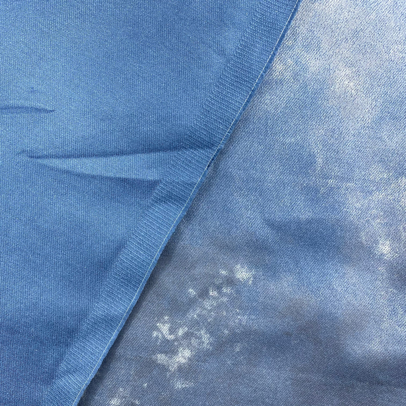Distressed Coated Stretch Twill Canvas - Navy