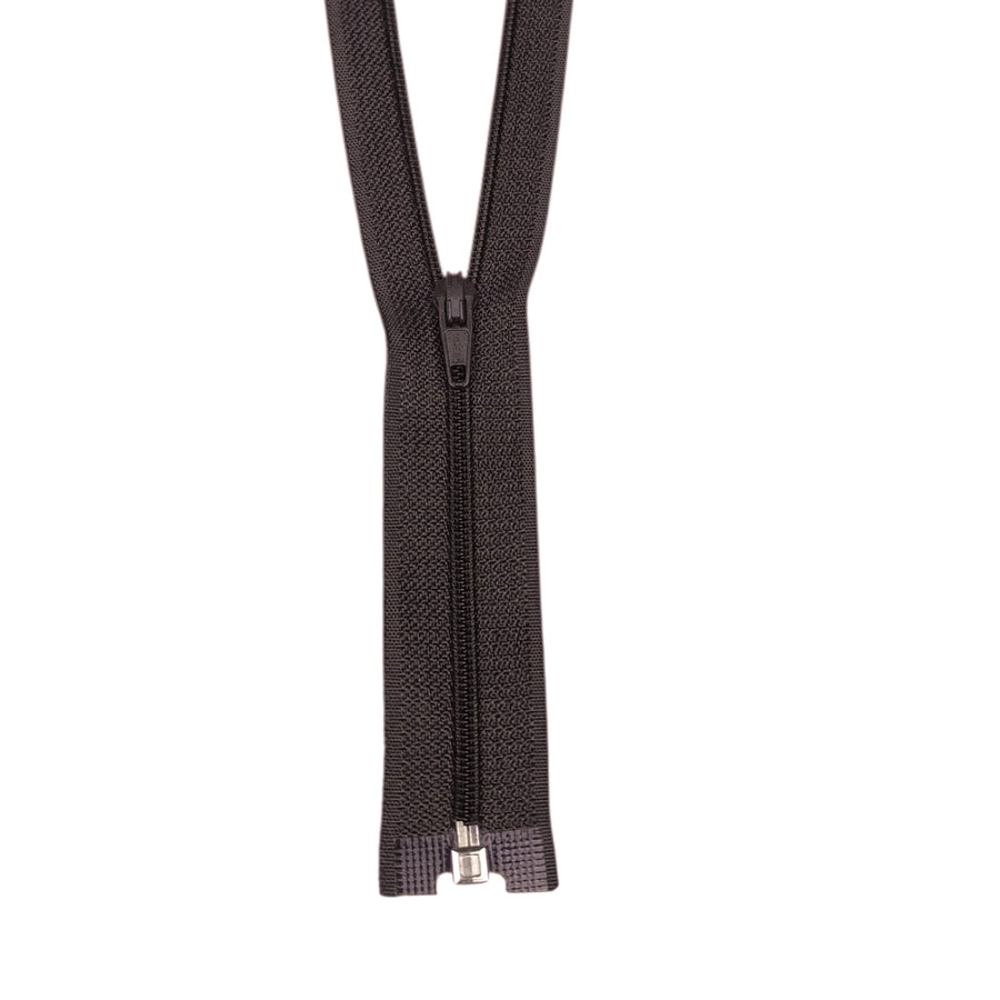 Opened-End Nylon Coil 11” Zipper - Dark Brown