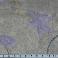 Floral Printed Polyester Crinkled Chiffon - Grey/Purple/Blue/Yellow