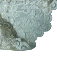 Floral Embroidered Lace with Single Finished Edge - Ivory