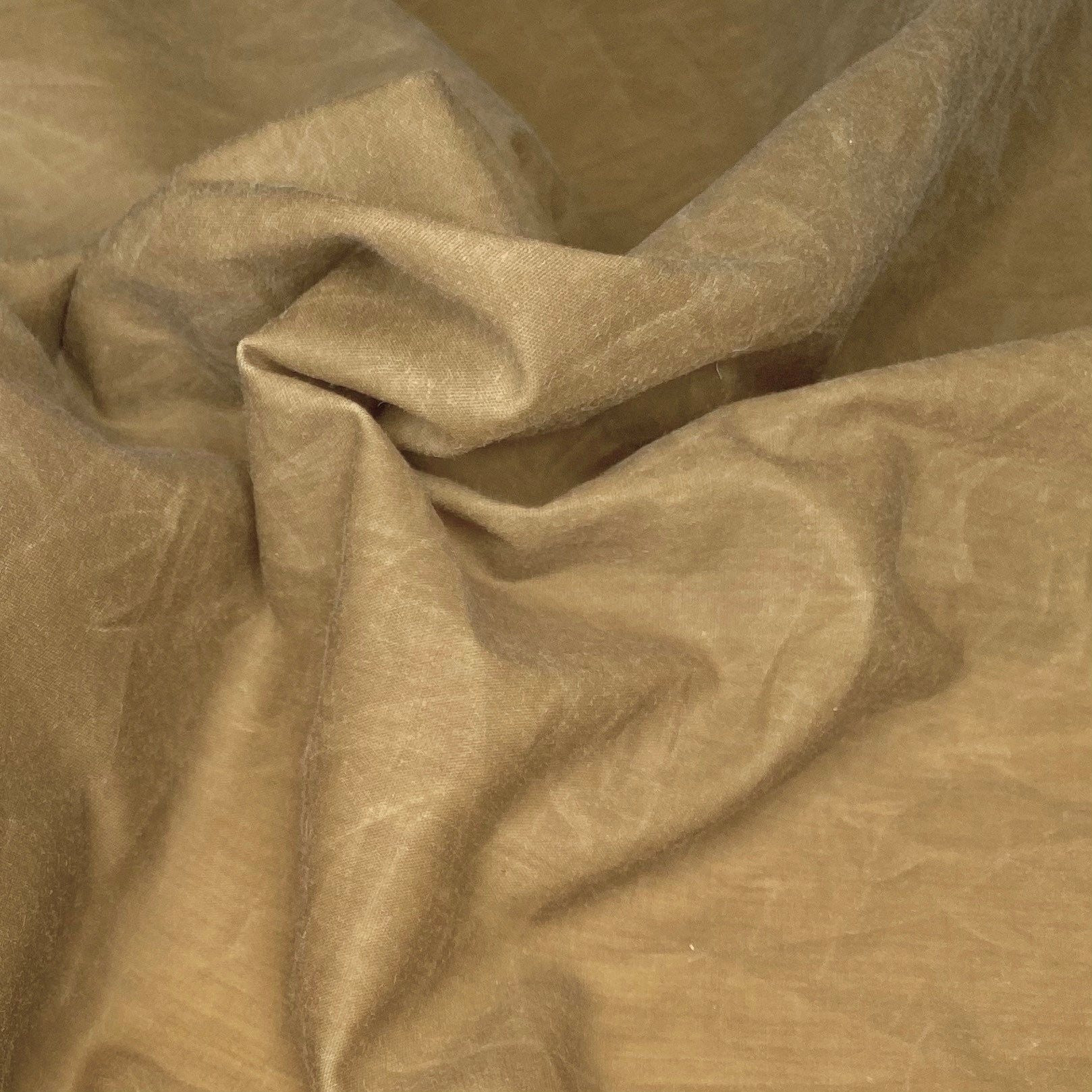 Waxed Cotton Canvas 6oz - Khaki - Remnant