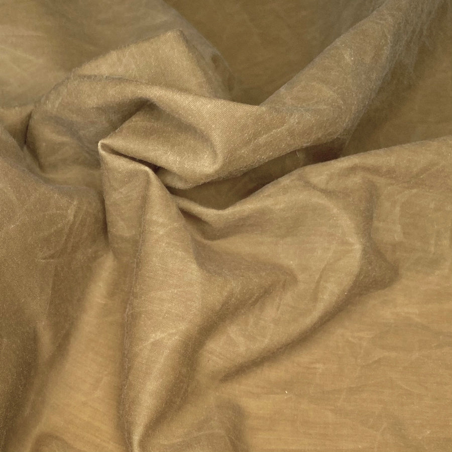 Waxed Cotton Canvas 6oz - Khaki - Remnant