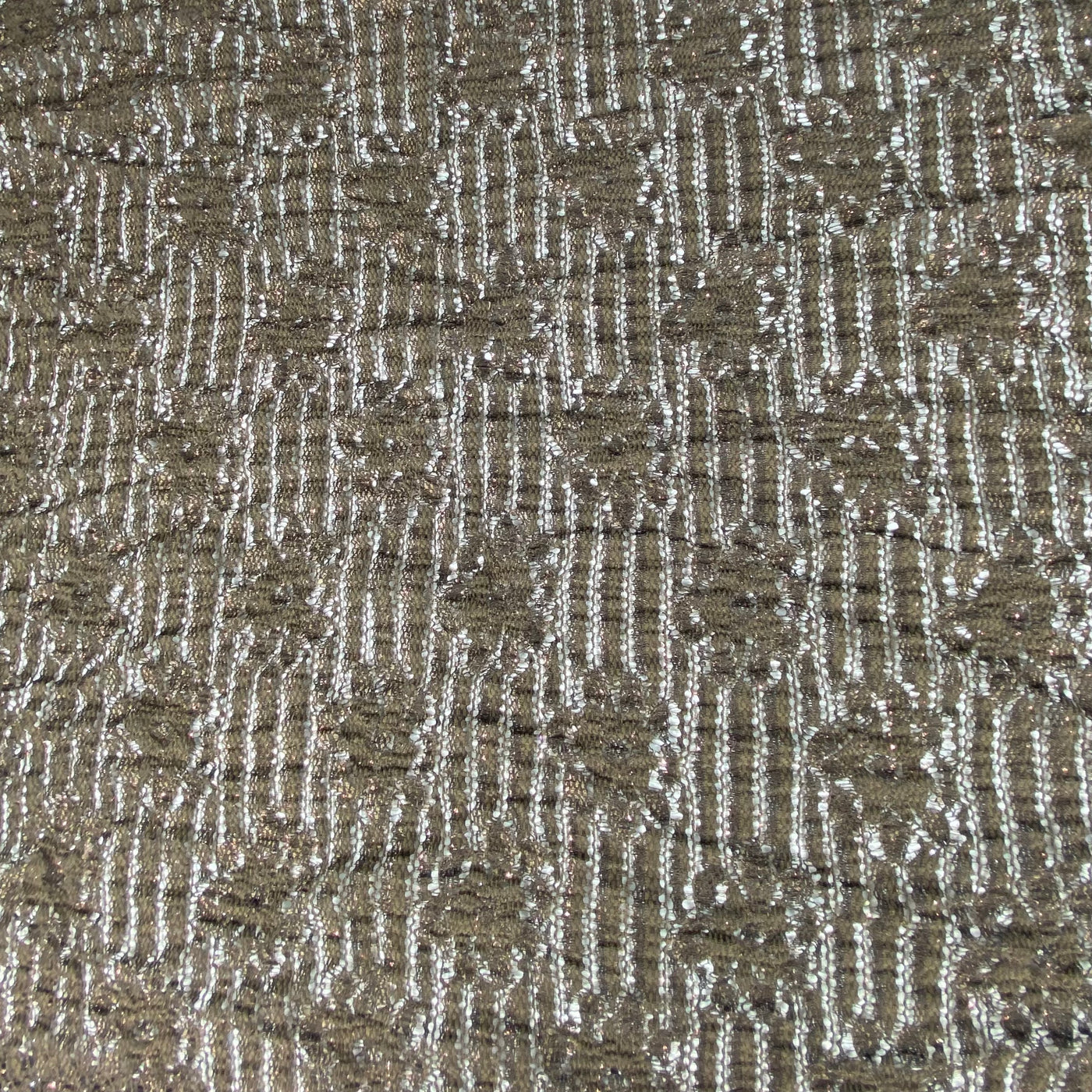 Stretch Floral Lace - Brown/Brown Glitter