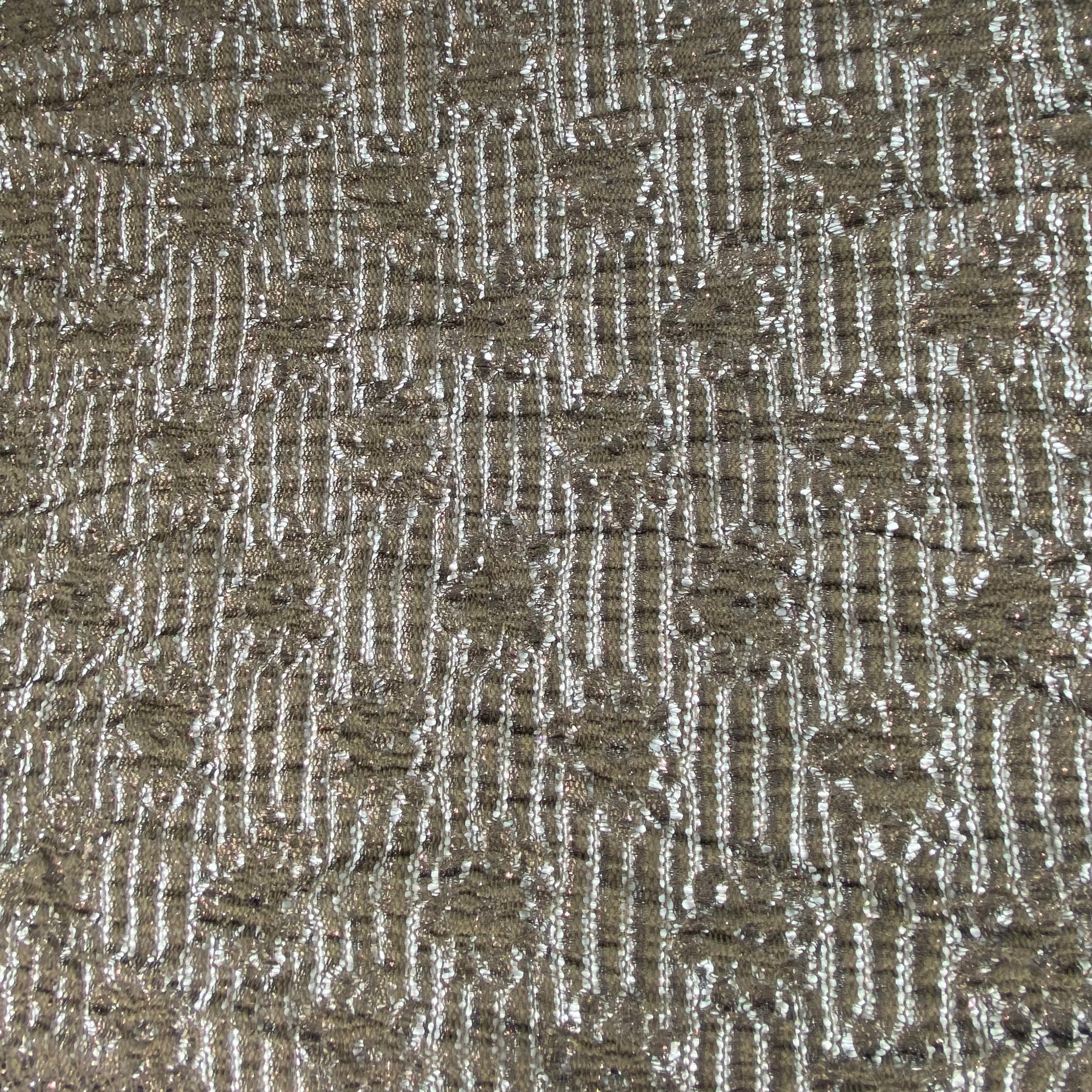 Stretch Floral Lace - Brown/Brown Glitter
