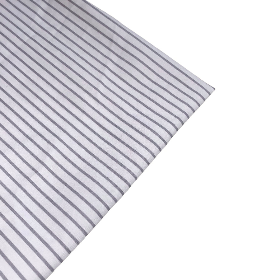 Striped Printed Cotton - White/Grey
