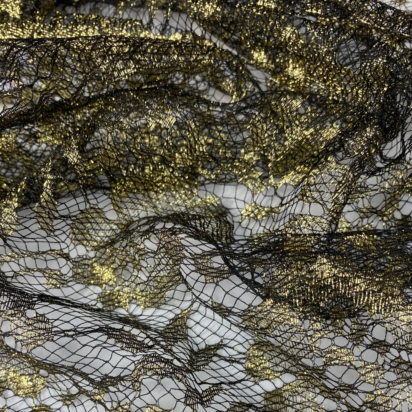 Floral Embroidered Lace - Black/Gold￼