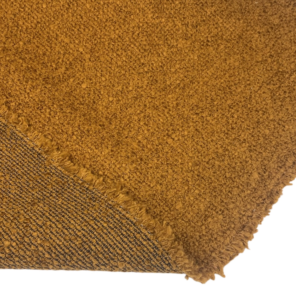Cotton Boucle Upholstery Remnant - Goldenrod
