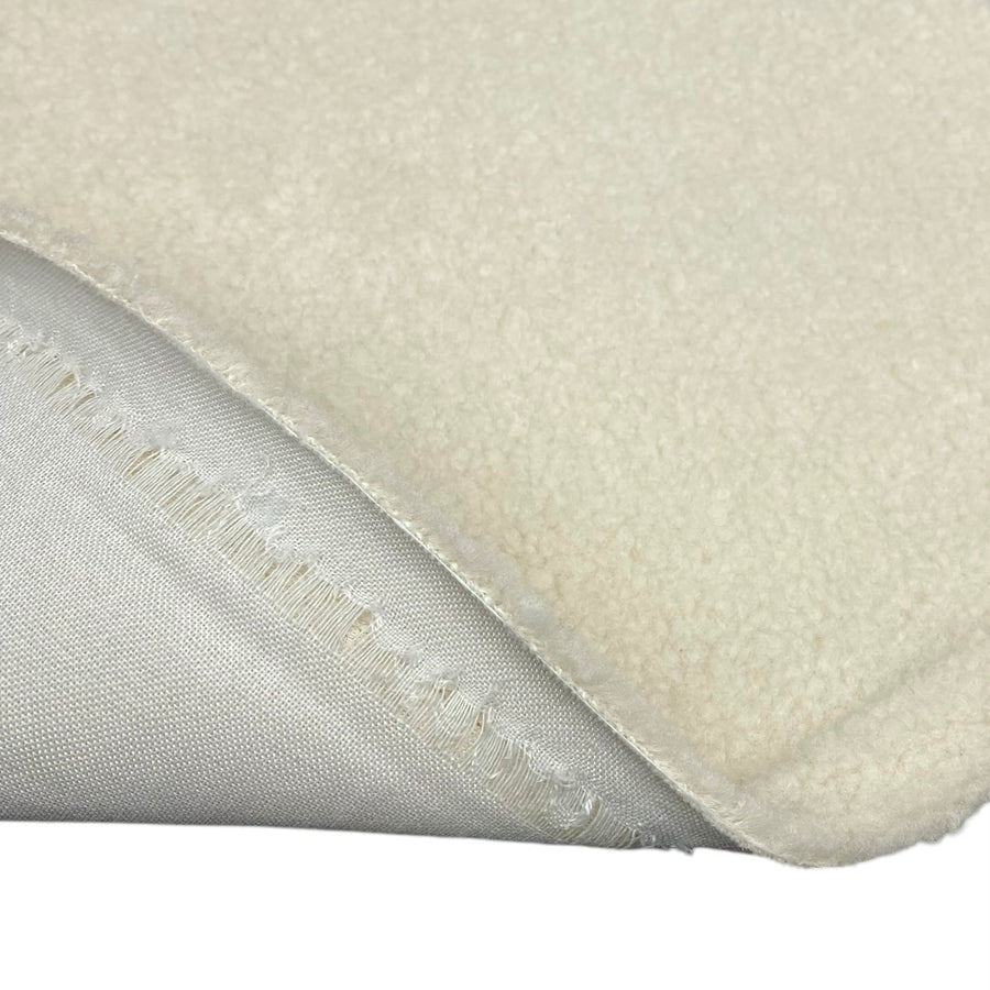 Wool Sherpa Boucle Upholstery - Cream