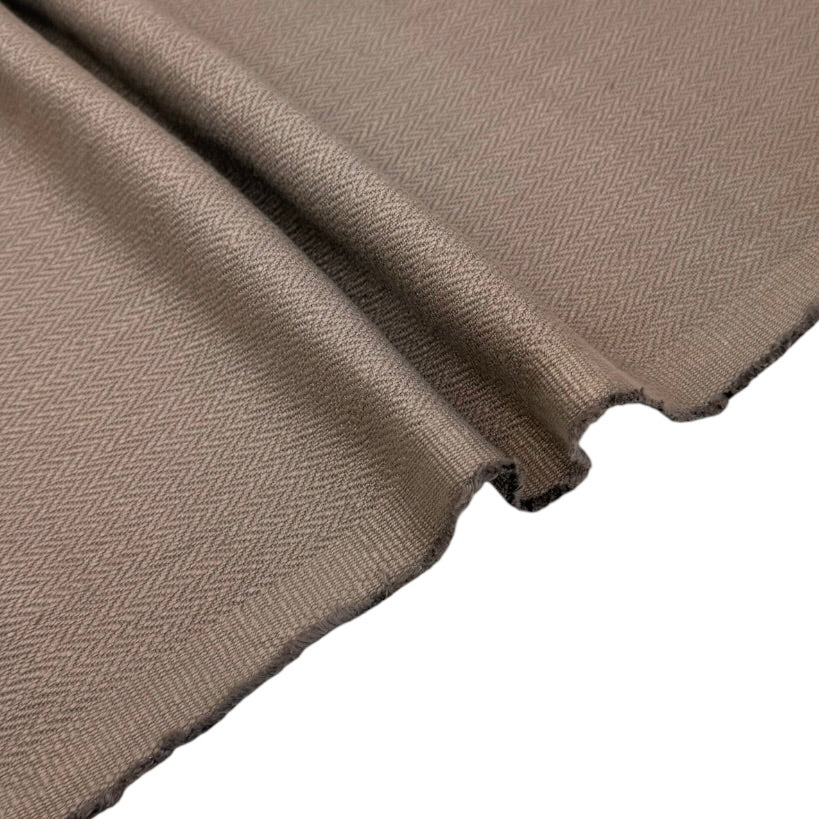 Woven Herringbone Upholstery Remnant - Taupe