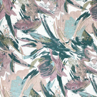 Patterned Upholstery Remnant  - Beige/Green/Pink