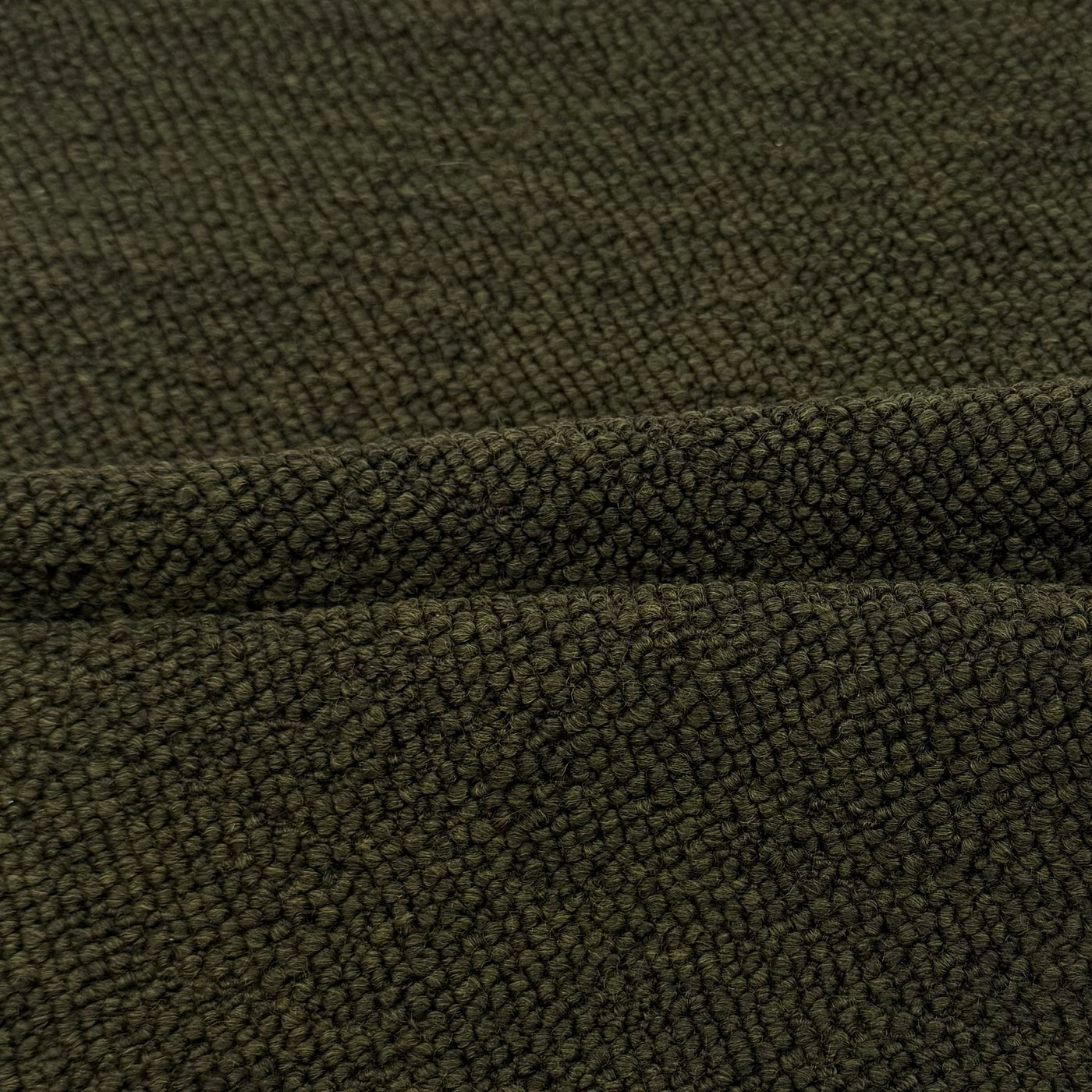 Boucle Wool Upholstery Remnant - Dark Green