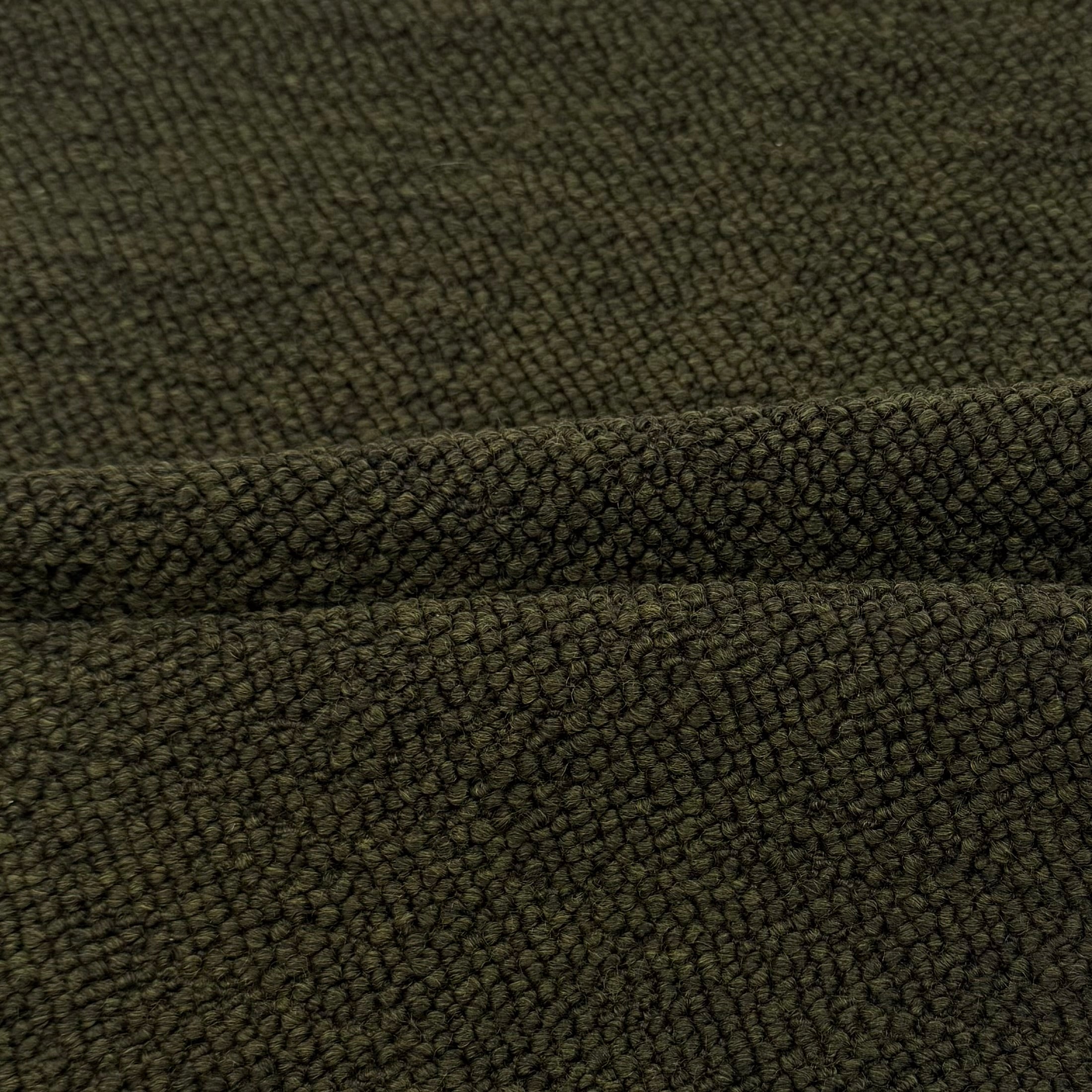 Boucle Wool Upholstery Remnant - Dark Green