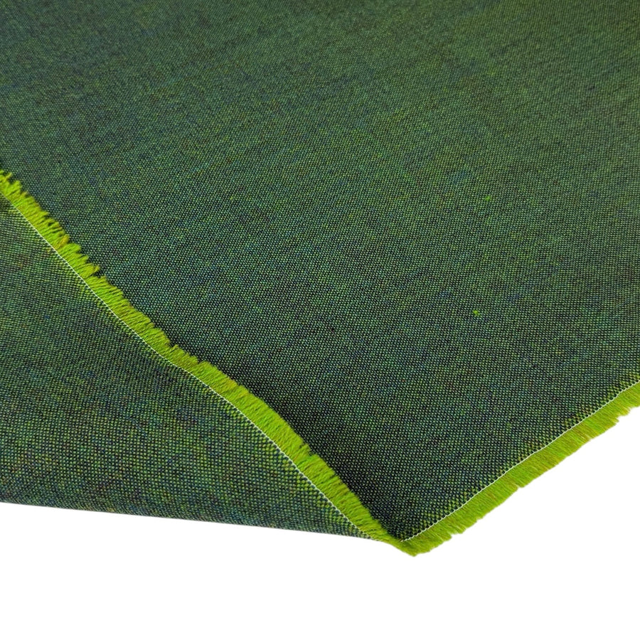 Woven Wool Nylon Blend Upholstery Remnant - Lime/Blue