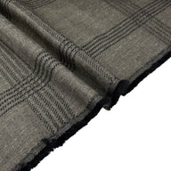Plaid Cotton Blend Upholstery Remnant - Grey/Black