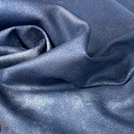 Distressed Coated Stretch Twill Canvas - Navy