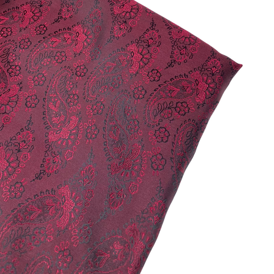 Paisley Silk/Polyester Jacquard - Red / Black