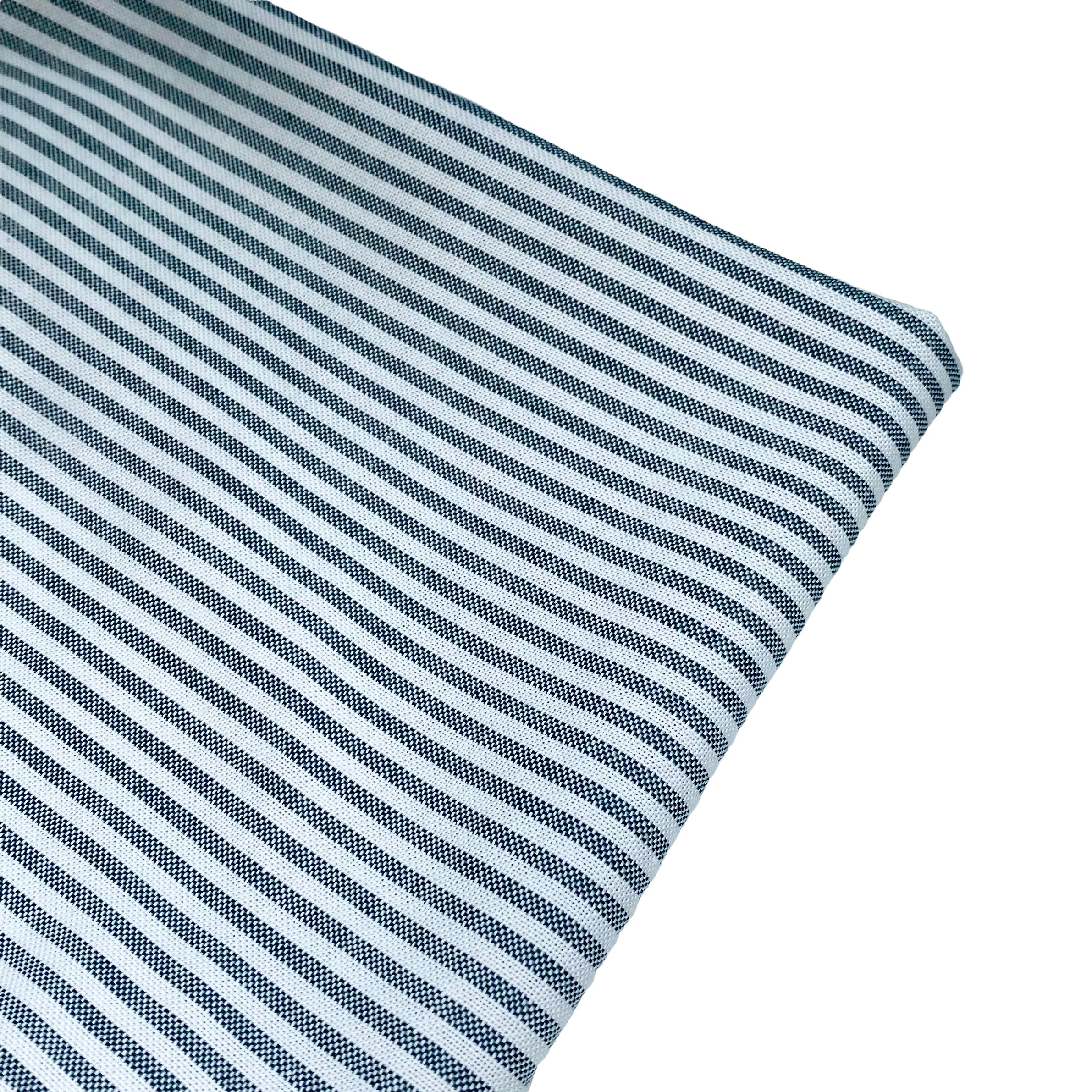 Striped Woven Cotton Blend - White/Green
