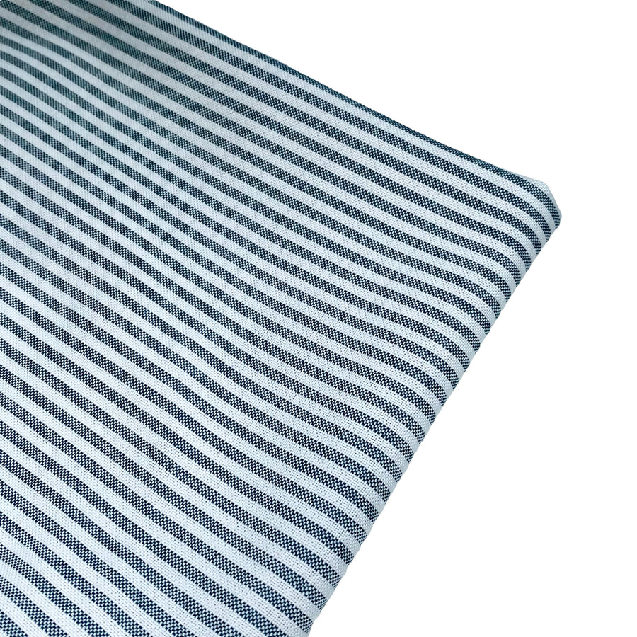 Striped Woven Cotton Blend - White/Green