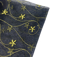 Floral Embroidered Mesh - Black/Green