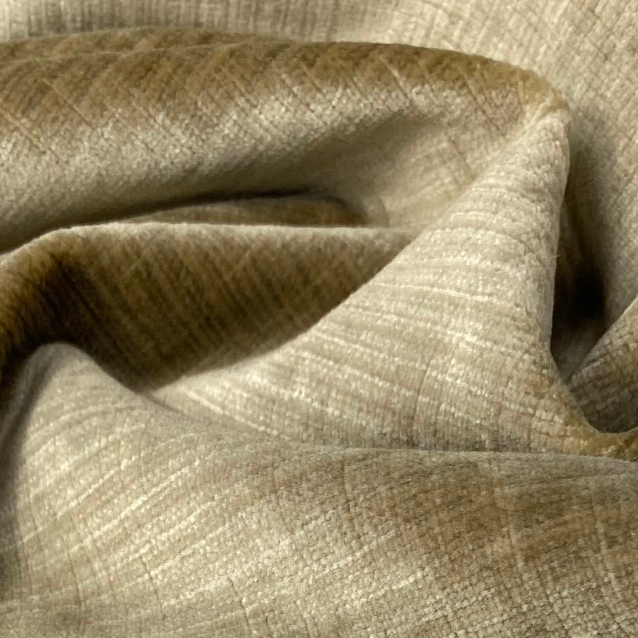 Velvet Upholstery Designer Remnant  - Beige