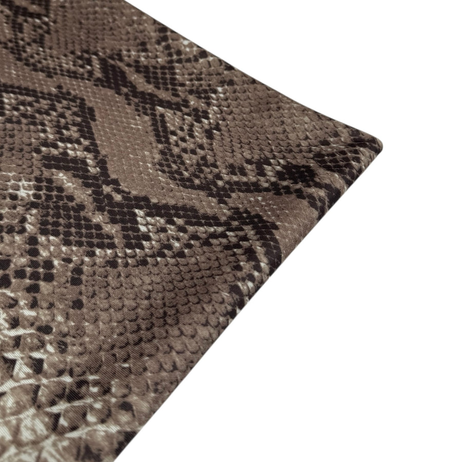 Snake Printed Polyester Knit - Brown/White