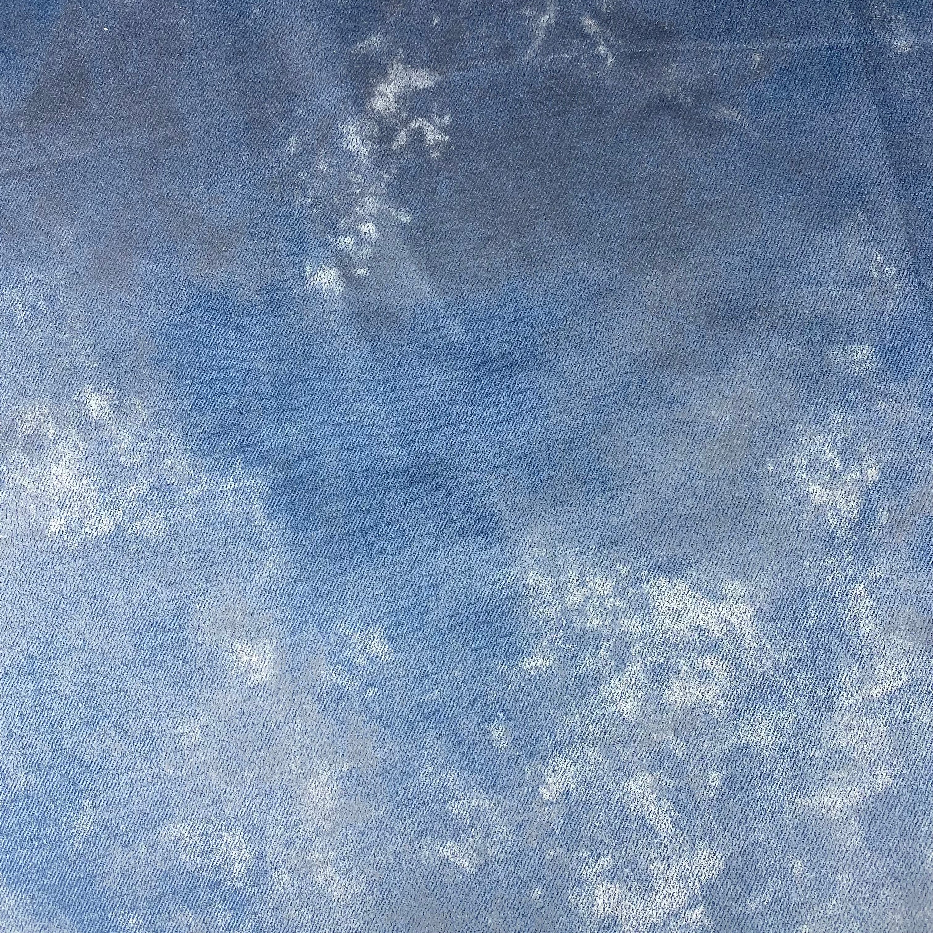 Distressed Coated Stretch Twill Canvas - Navy