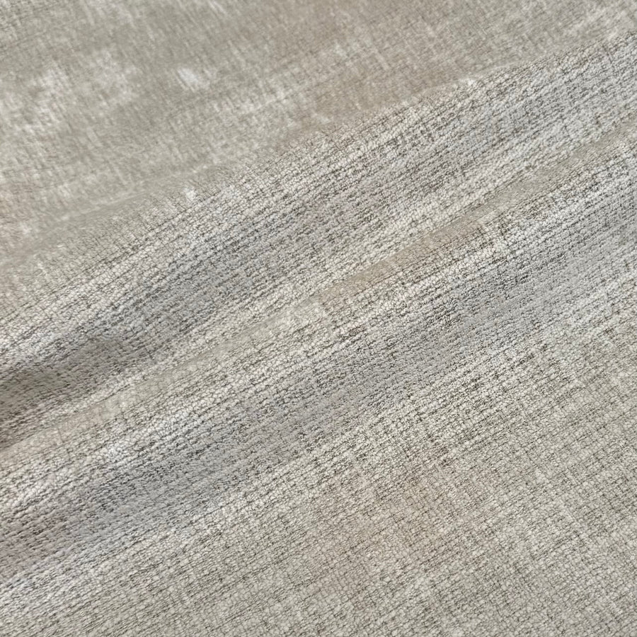 Chenille Upholstery Remnant - Ivory/Brown