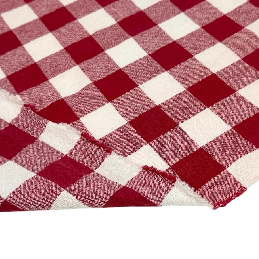 Checkered Organic Cotton - Red/Ivory