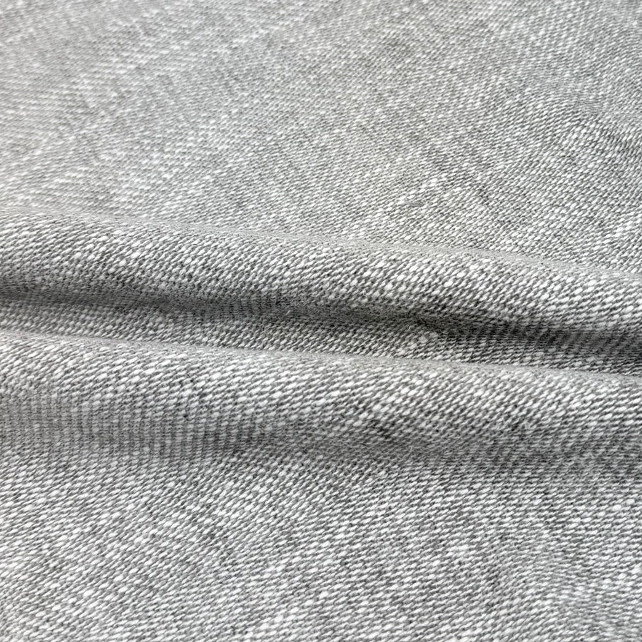 Chenille Upholstery Remnant - White/Grey