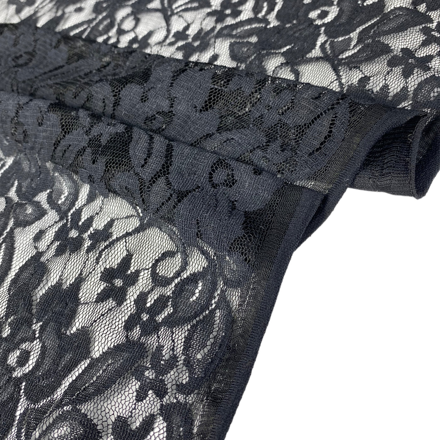 Stretch Floral Lace - 60” - Black