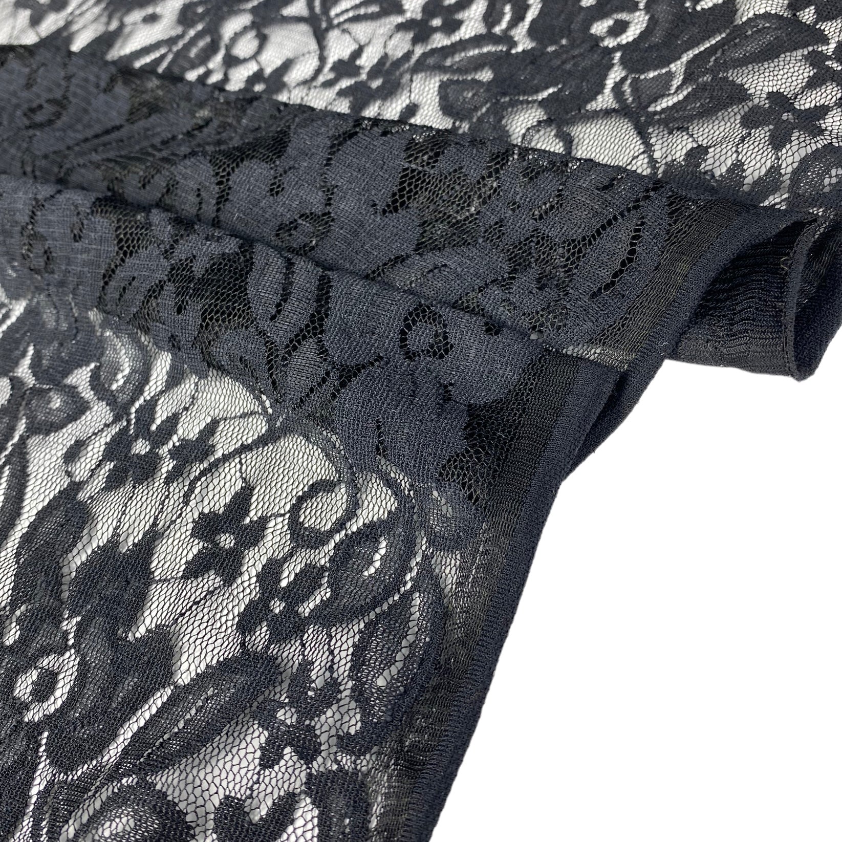 Stretch Floral Lace - 60” - Black