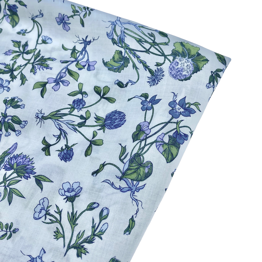 Liberty Printed Tana Lawn Cotton - Floral - White/Green/Blue/Lilac