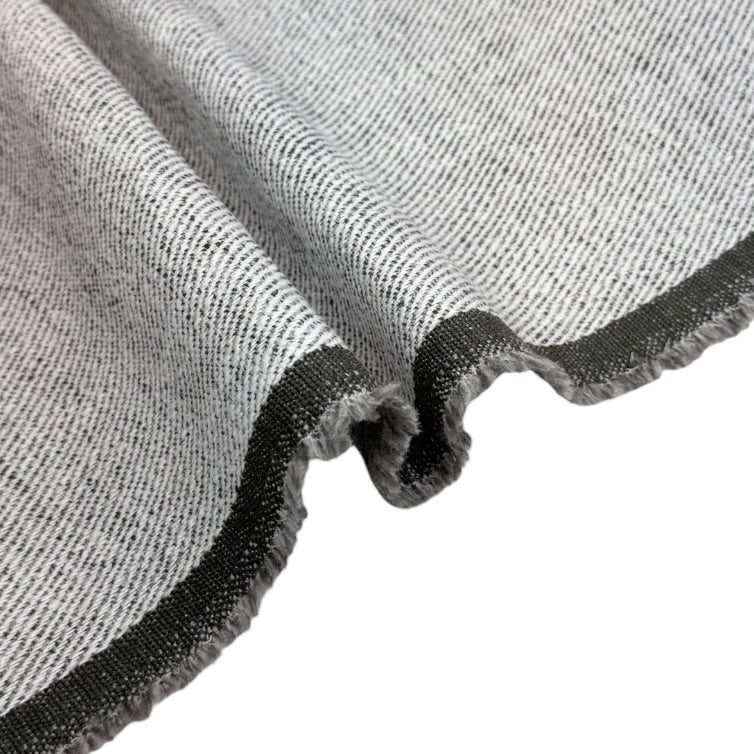 Twill Upholstery Remnant - White/Grey