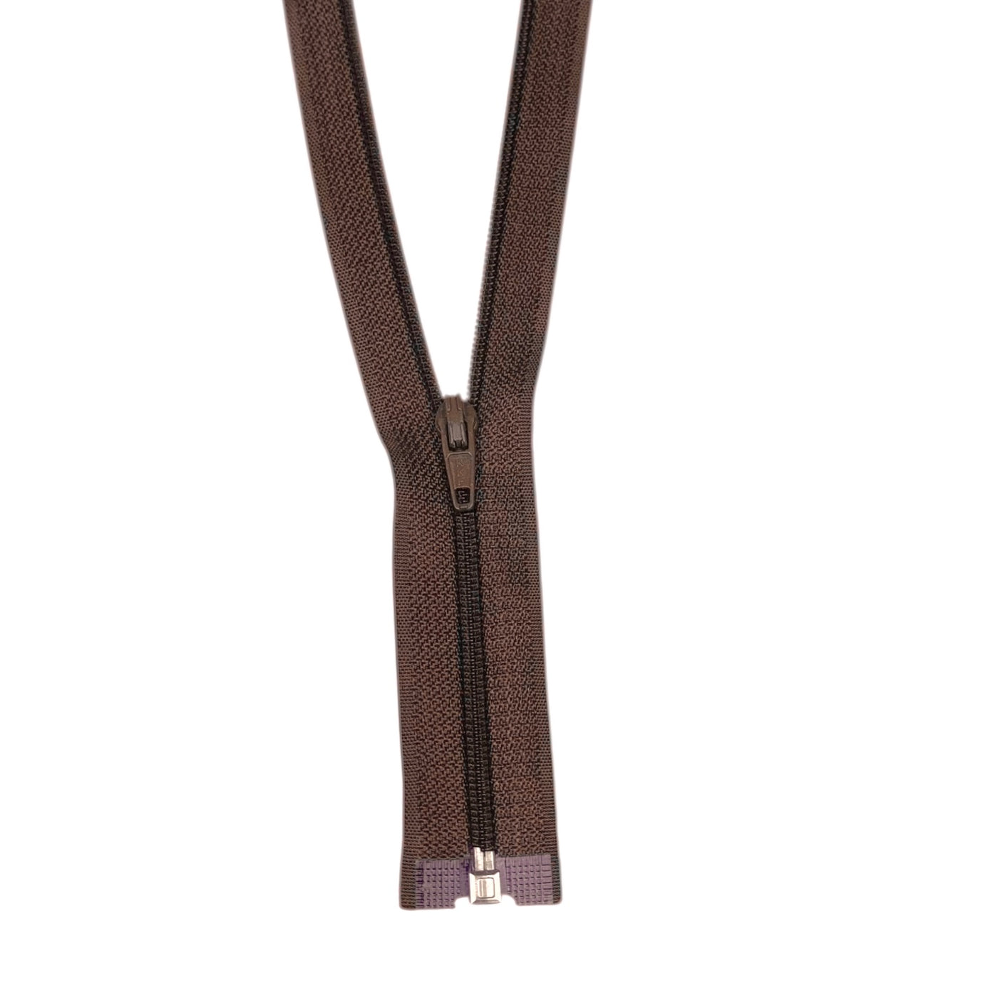 Opened-End Nylon Coil 11” Zipper - Brown
