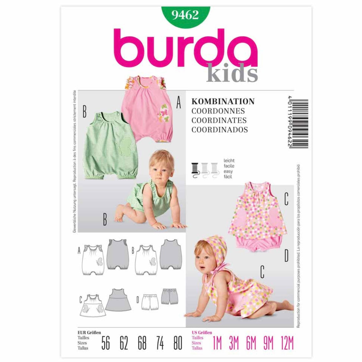 Burda Kids 9462 - Coordinates Sewing Pattern