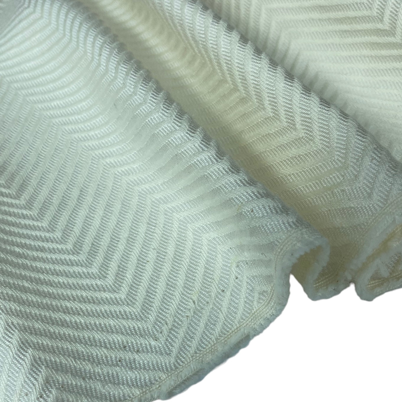 Chevron Upholstery Designer Remnant  - Ivory