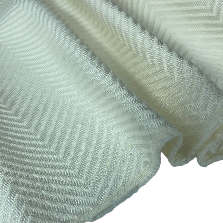 Chevron Upholstery Designer Remnant  - Ivory