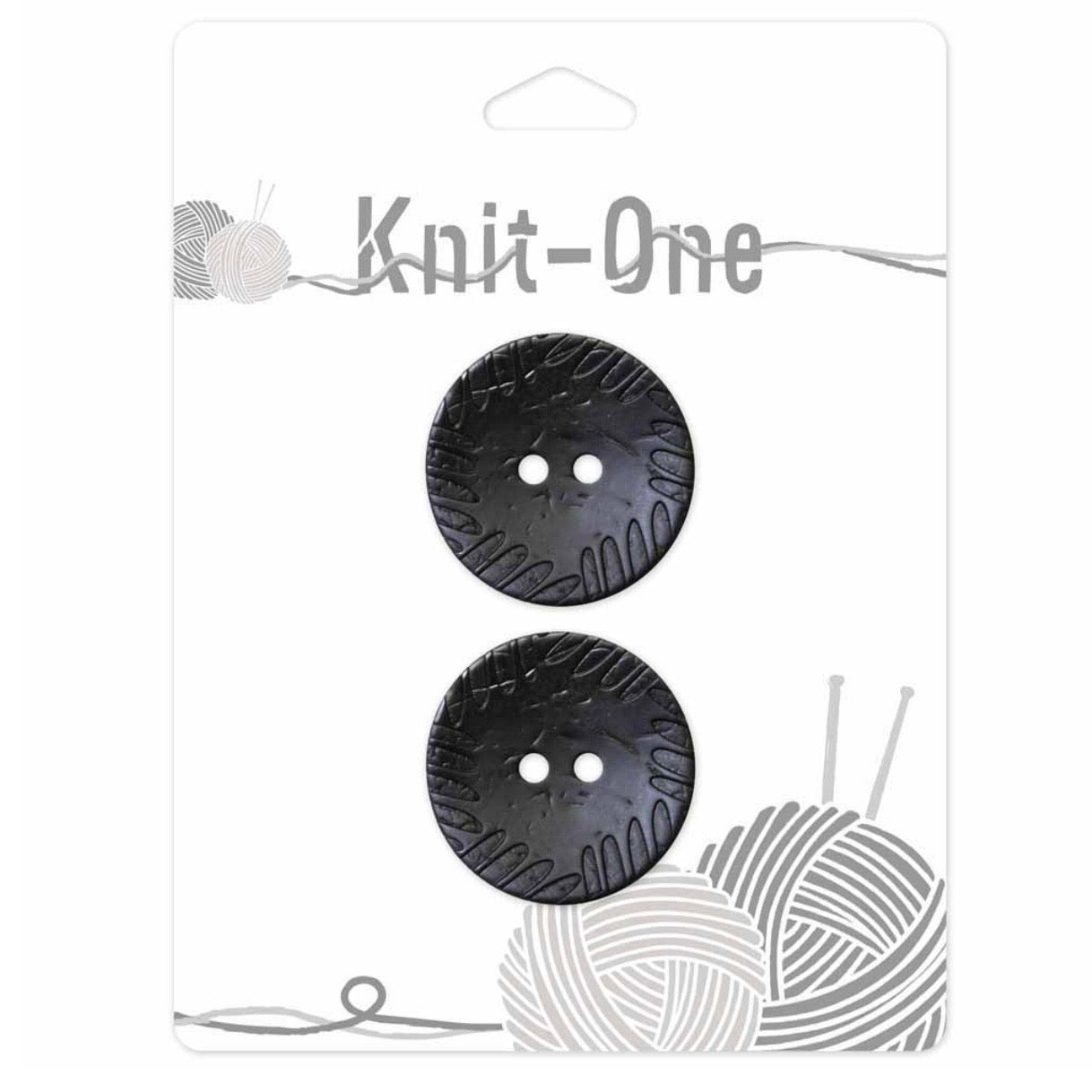 Coconut 2 Hole Button - 30mm - Black - 2 count