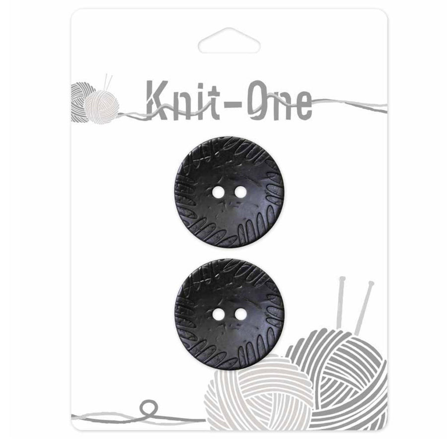 Coconut 2 Hole Button - 30mm - Black - 2 count